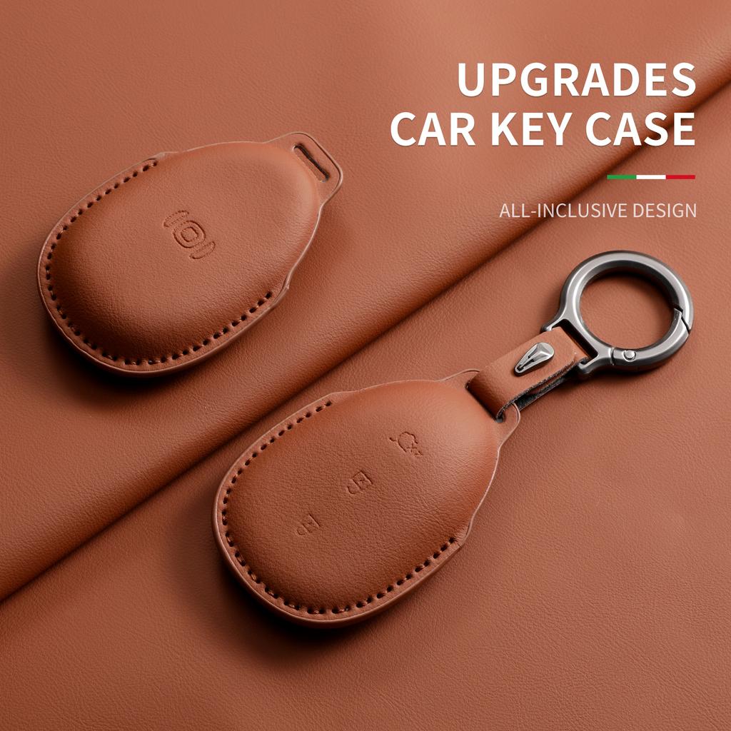 Car Key Case Cover For Changan Qiyuan A07 Q07 Original Cars Color Leather Key Case Cover Protector Shell Decoratives Accessories