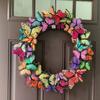 Butterfly Wreaths Decoration Festival Garland Hanging Ornaments Props Wall Home Door Hanging Pendants