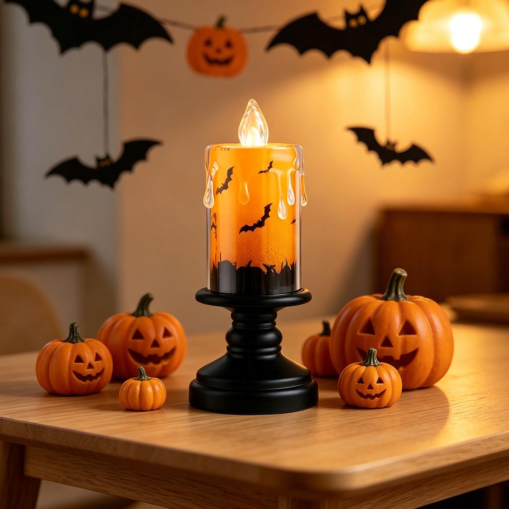 Flameless LED Candle Set with Holder for Tabletop Decor