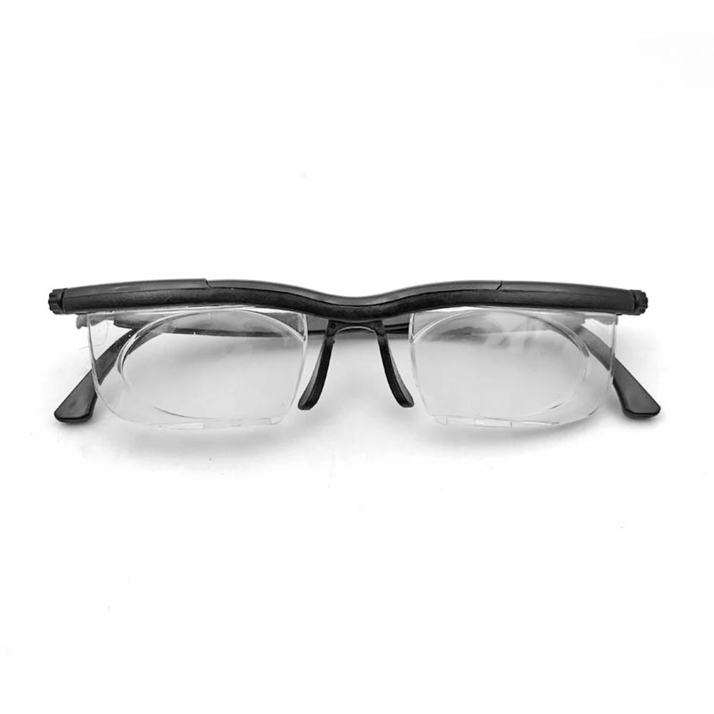 Dial Adjustable Glasses Variable Focus for Computer Reading Distance Vision Eyeglass Unisex Variable Focus Black Frame Glasses
