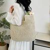 Hand-Woven Armpit Bag Summer Woven Tote Handbag Large Capacity Women's Shoulder Bag Paper Rope Ladies Beach Underarm Bag
