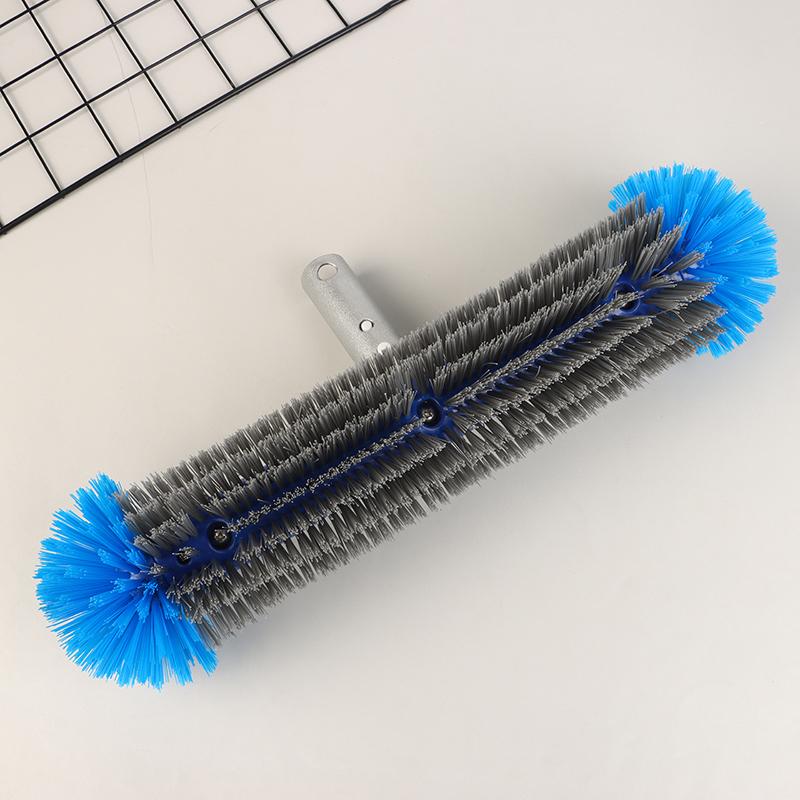 Aluminum Handle Swimming Pool Brush Head With Corner Cleaning Brush Semi-Spherical Bristles Pool Tile Scrubber Brush