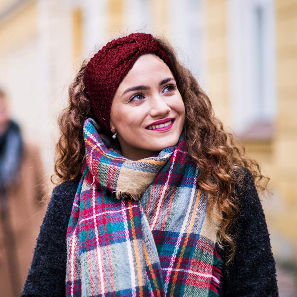 Effen Kleur Gebreide Hoofdbanden Winter Oorwarmers Gedraaid Elastisch Tulband Vrouwen Meisjes Haarbanden Pluche Gebreide Hoofddoek Hoofddeksel