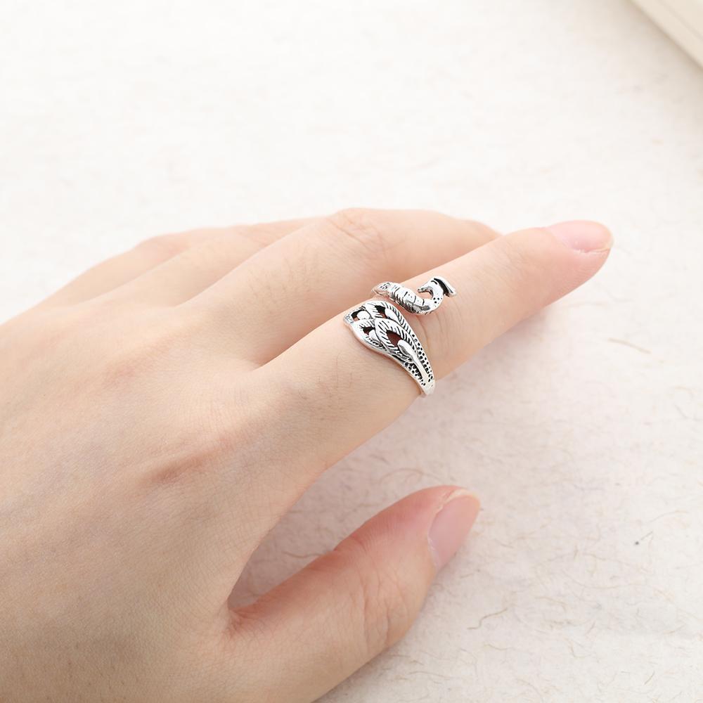 Accessories Ring Sewing Accessories Knitting Loop Crochet Ring Peacock Fish Phoenix Thimble Ring