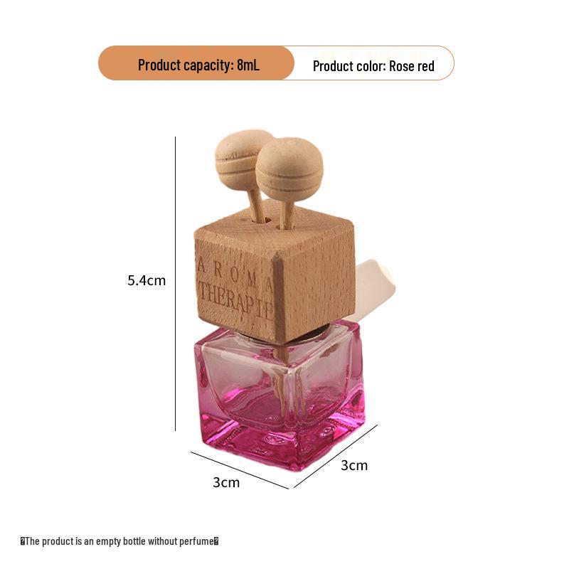 Square Glass Car Perfume Bottle - Odor Eliminator & Cute Air Vent Decoration