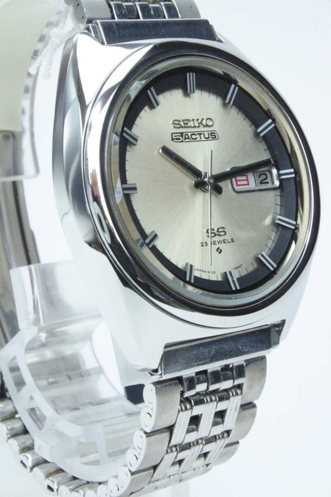 A Masterpiece of Japanese Seiko 5 ACTUS SS 23 Unique Automatic In Excellent Condition Ya2005 Craftsmanship1972 6106-7520 Jewels, Dial, Men's