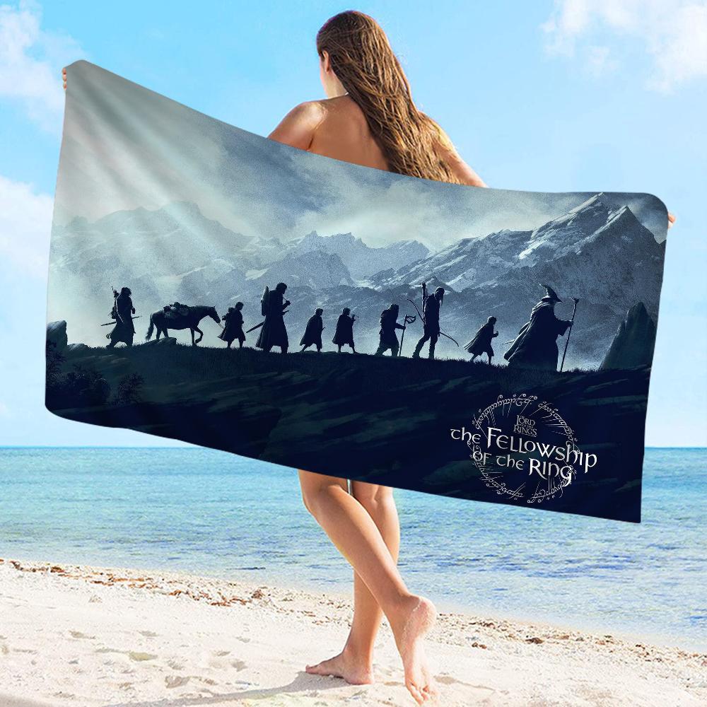 L-Lord of the Rings H-Hobbit Towel Microfiber Beach Towel Absorbent Quick dry Soft Yoga Swimming Resort Mountain Climbing Towel