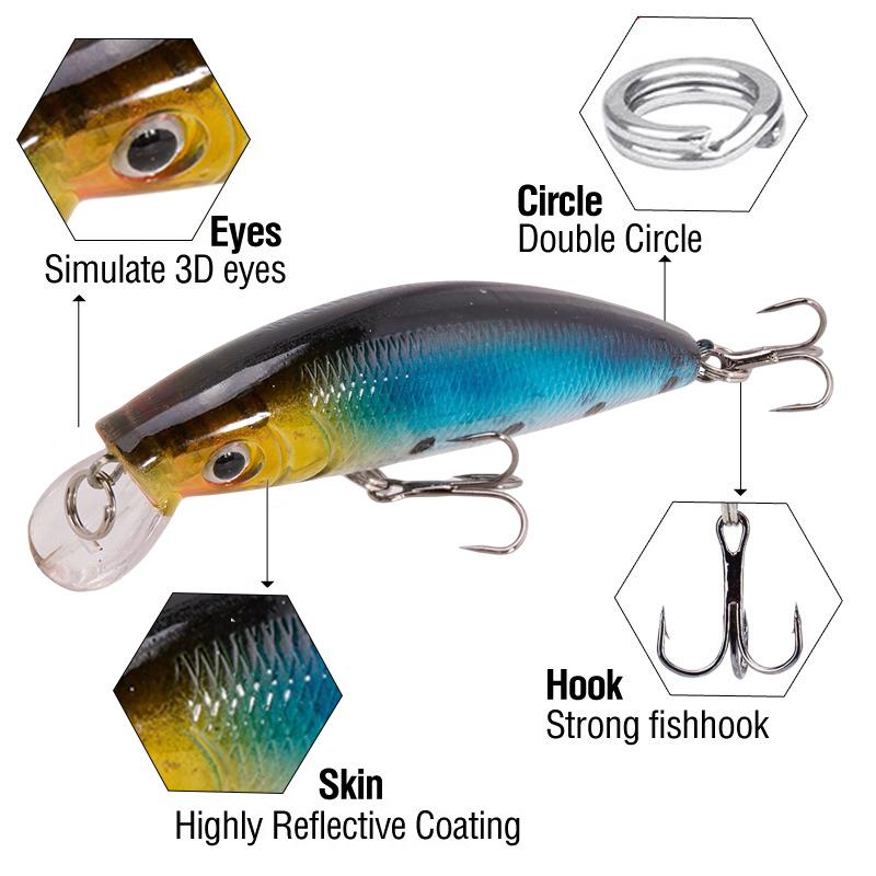 5 Stück/10 Stück Set Angelköder & Minnow Köder-Set – Salzwasser Langlebiges Köder-Set Mit Box Hohe Effektivität Pro Design