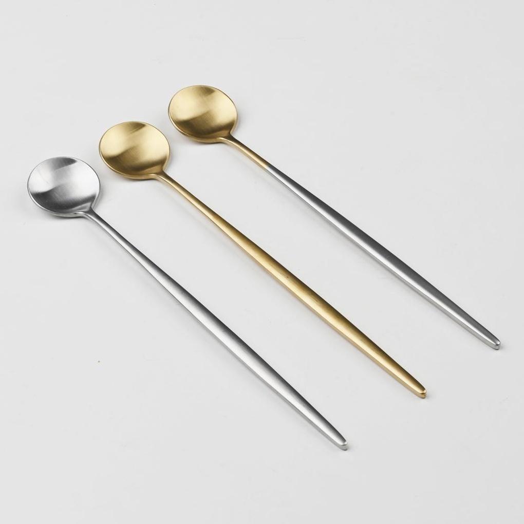 Avella Matte Stainless Steel Long Teaspoon in 3 Colors