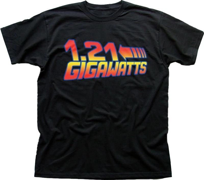 Back to the Future 1.21 GIGAWATTS cult movie black t-shirt OZ9389 XXXXL