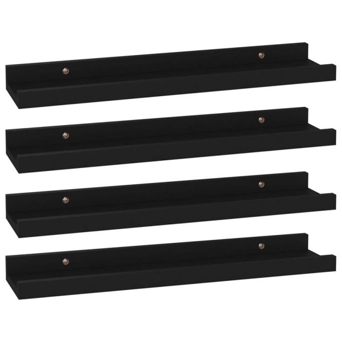 VidaXL Étagères murales 4 pcs Noir 40x9x3 cm