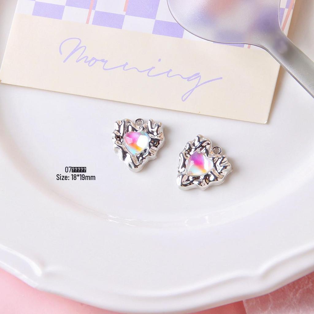 Silver Heart Moon Bow Pendant for DIY Jewelry