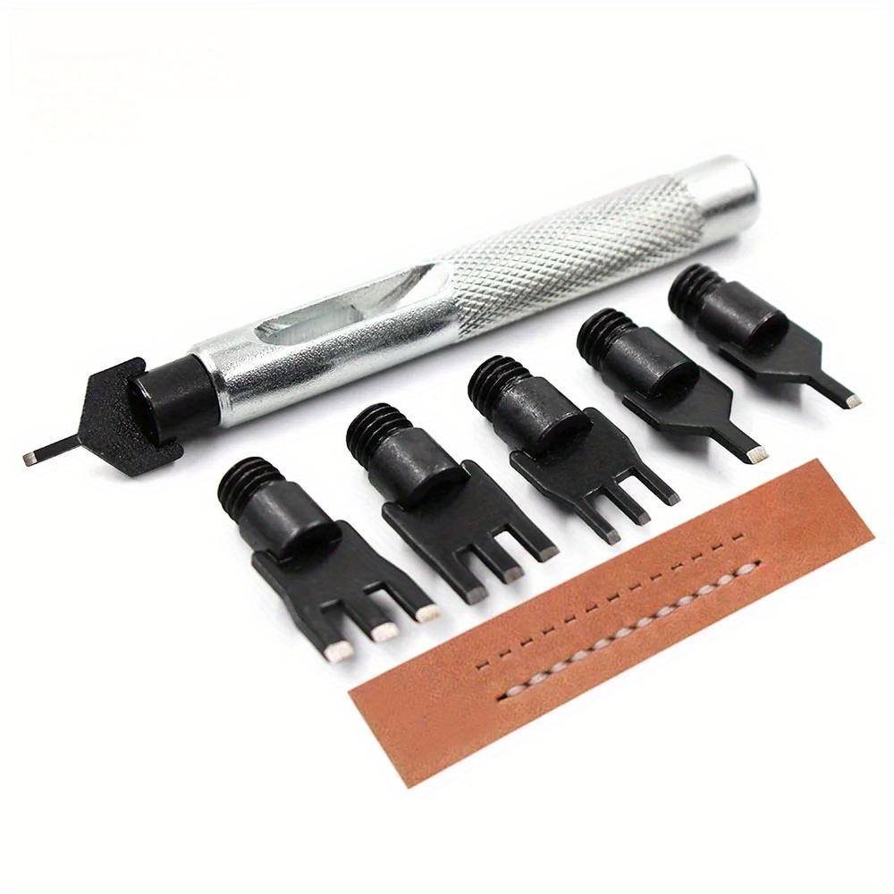

1 Набор Кожаный Плоский Пробойник Набор Инструментов Стальная Ручка Сменная Головка Пробивка Отверстий для Ремня Шило Инструмент для Рукоделия 1 set