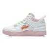 Li Ning CF New Series Classic Casual Non-Slip Lightweight Mid-Top Skate Shoes Women Sneakers White Pink AGCR112-1