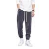 Fleece tied feet casual pants men's autumn and winter thickened men's casual sports pants Korean version loose nine-point pants