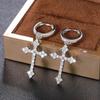 High-End Small Cross Earrings For Women Sparkling Zircon Inlay Daily Style Personalized Jewelry