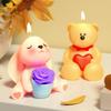 Rabbits Bear Animal Silicone Molds for Epoxy Resin Making Candle Soap Gypsum Decoration Chocolate Fondant Silicone Molds