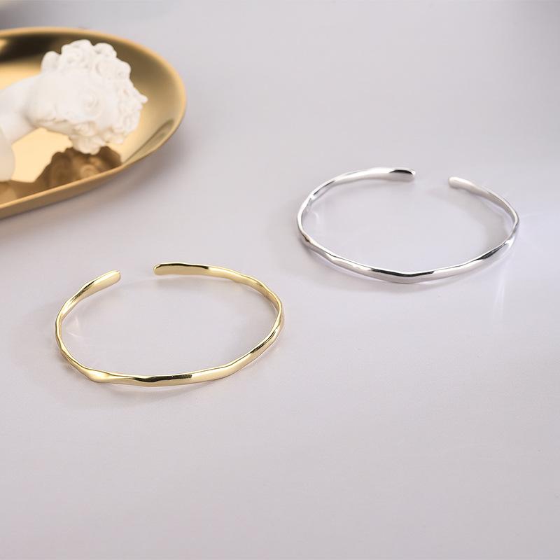 Htpwe Stainless Steel Irregular Möbius Ring Glossy Lava Bracelet Women 18k Gold Couple Holiday Gift Bracelet Party Daily Zircon