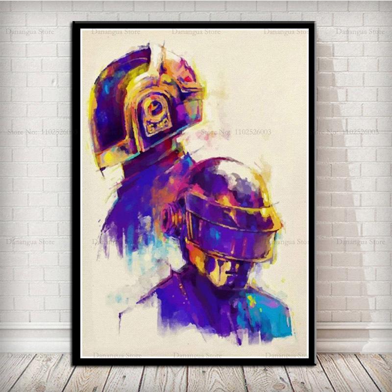 Abstrakt Daft Punk DJ Musikstjärna Konstverk Legend Moderna Affischtryck Väggkonst Canvas Målning Bild Foto Gåva Rum Heminredning