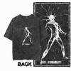 G13 Back Printing Cool Printing Men's T-shirt/pickled Streetwear Large Size Retro O-neck Men's T-shirt