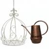 Crown Hanging Planter Outdoor Iron Basket Ornamental Balcony Patio Holder Long Spout Retro Metal