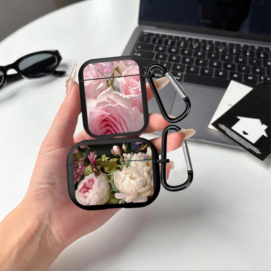 Pink Flowers Case For Airpods Pro2 4 1 2 Pro 3 Pro3 Earphone Cases Cover