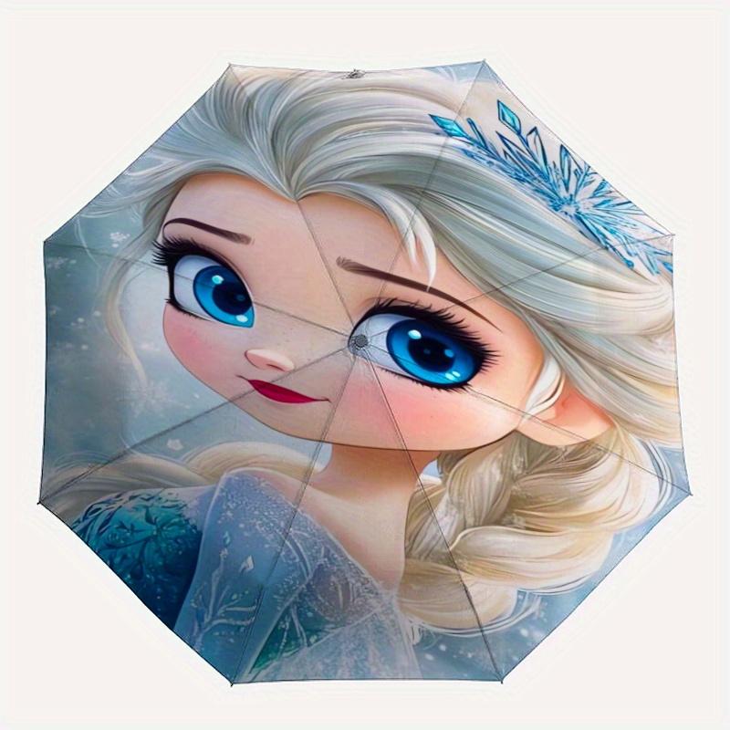 Elsa Frozen Snowflake Automatic Opening and Closing Umbrella - Suitable for Various Occasions, Outdoor Activities, Lightweight and Durable A