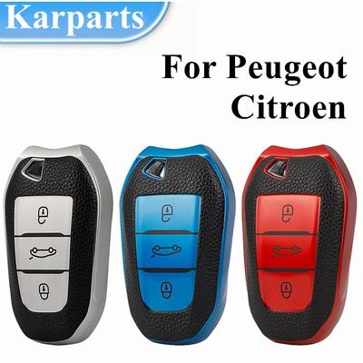 Skórzana nowa TPU obudowa kluczyka do samochodu z pilotem obudowa do Peugeot 208 308 408 508 2008 3008 4008 5008 Citroen C1 C4 C6 C3-XR Picasso DS3 DS4
