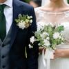 8PCS Green White Artificial Wedding Flowers Set Bridal Bouquet Boutonnieres Corsage for Wedding Ceremony Anniversary Prom Decor