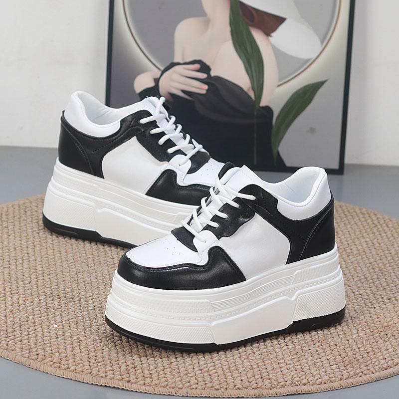 Fashion Women10CM Platform Sneakers Casual Outdoor Simple Design Skateboard Comfortable Lace Up Sneakers Running Sports Shoes Female 40