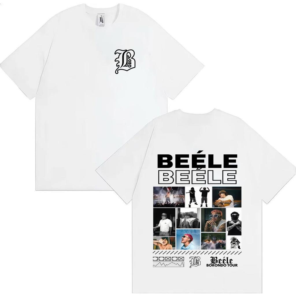 Rapper BEELE Borondo Tour 2026 Grafica Magliette Uomo Hip Hop Girocollo Comoda T-shirt Estiva Cotone Anni '90 Casual Manica Corta Abbigliamento