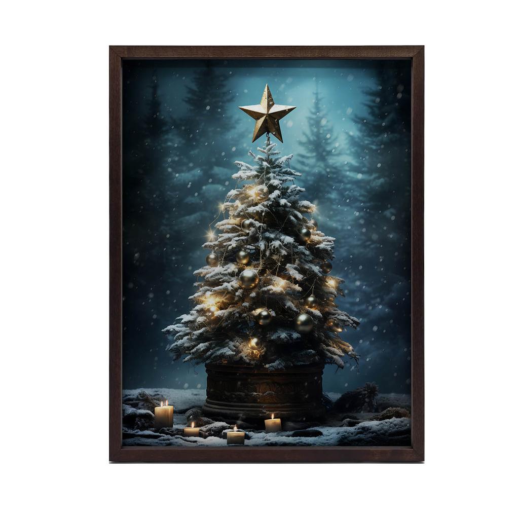 Choinka W Lesie Choinka W Lesie, 70X100 Cm, Rama Drewniana Jasny Dąb, Papier Matowy 230 Gsm