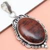 Pendant Mahogany Obsidian Gemstone Gift For Her Silver Jewelry 2"