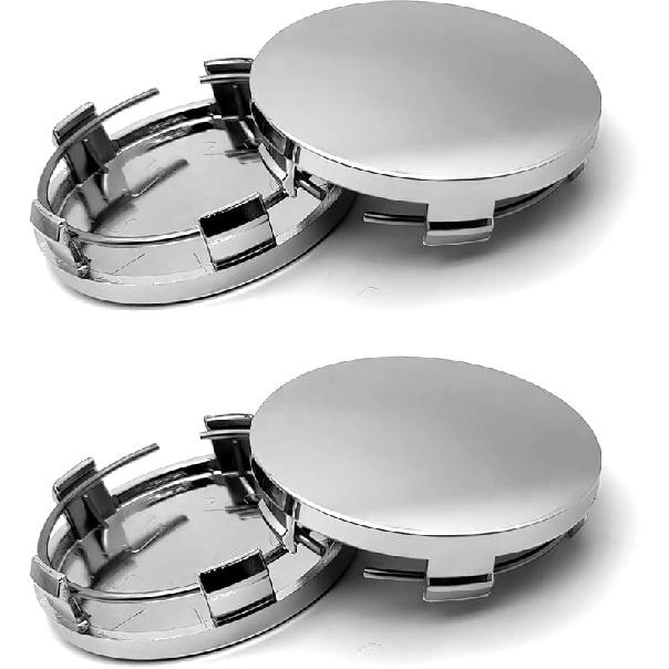 4 PCS Car Wheel Center Hub Cover, 60MM/2.36In Outer Diameter and 56MM/2.2In Inner Diameter, Snap-in Vehicle Rim Hub Caps Accessories (Silver)