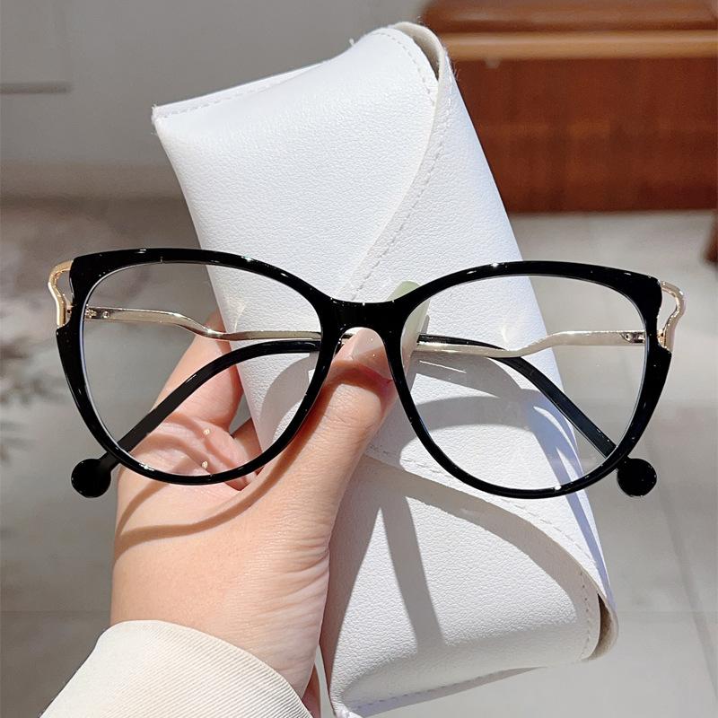 New cat eyes fashionable women's anti blue light glasses fashionable printed glasses frame anti blue light computer goggles