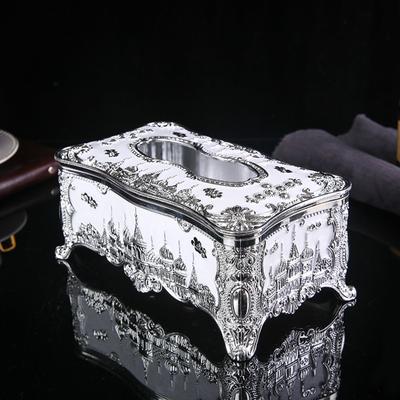 Téglalap alakú papírzsebkendős doboz Luxus szalvéta-tartó papír-tok-adagoló Elegáns kastély-dekoratív arc-kendős doboztartó