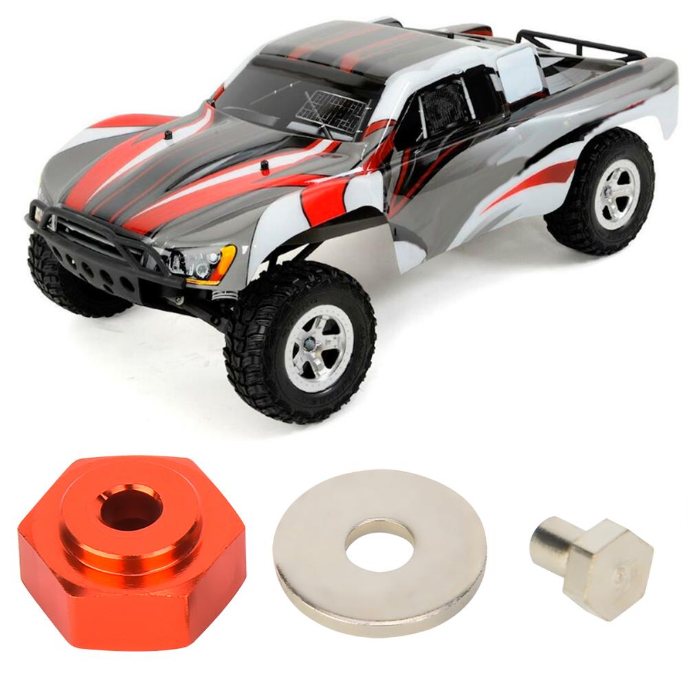 4pcs Aluminum Alloy 12mm Turn To 17mm Wheel Hex Adapter for 1/10 RC Car (Red)