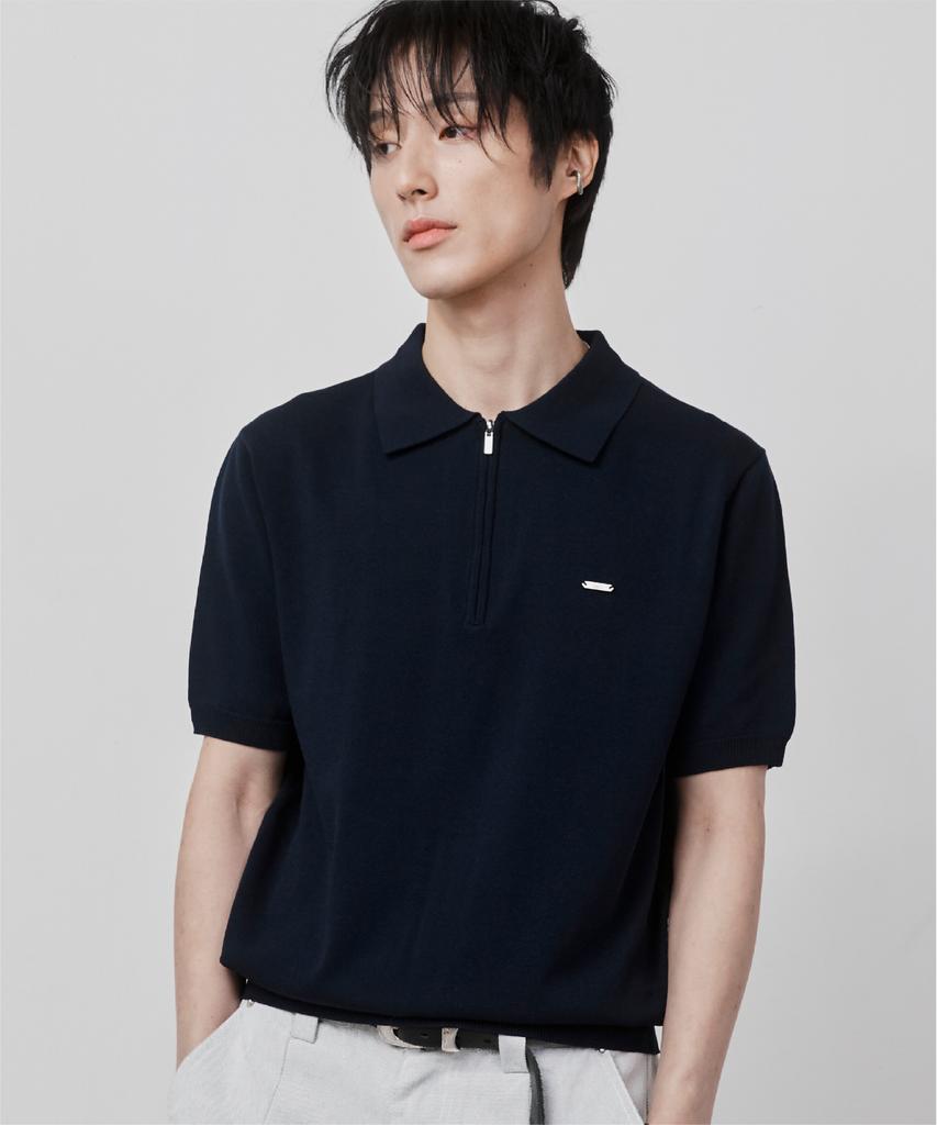 Ssei Essential Half Zip Knit Navy