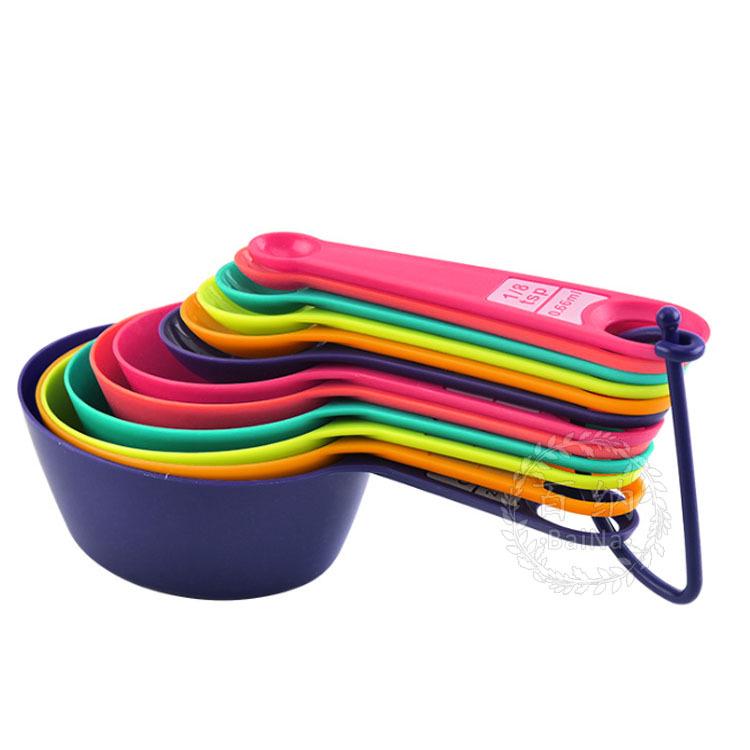 12-Piece Candy Color Measuring Cup & Spoon Set - Plastic Baking Tools