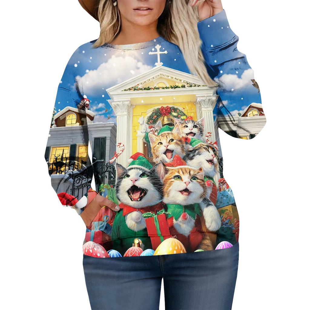 Christmas Sweatshirts For Women Sweater Cute Shirt Fall Pullover Top
