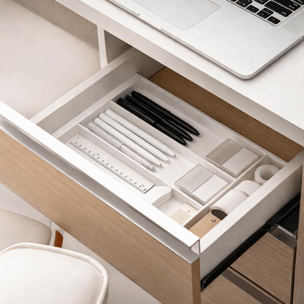 Space Saving Adjustable Flatware Tray Plastic Silverware Drawer Organizer Utensil Tray  Bedroom