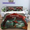 Lenjerie de pat cu model Cristiano Ronaldo Decorațiune pentru casă Cadou de ziua de naștere (1 * husă de pilotă + 2 * fețe de pernă, fără miez),merchandise pentru fani.