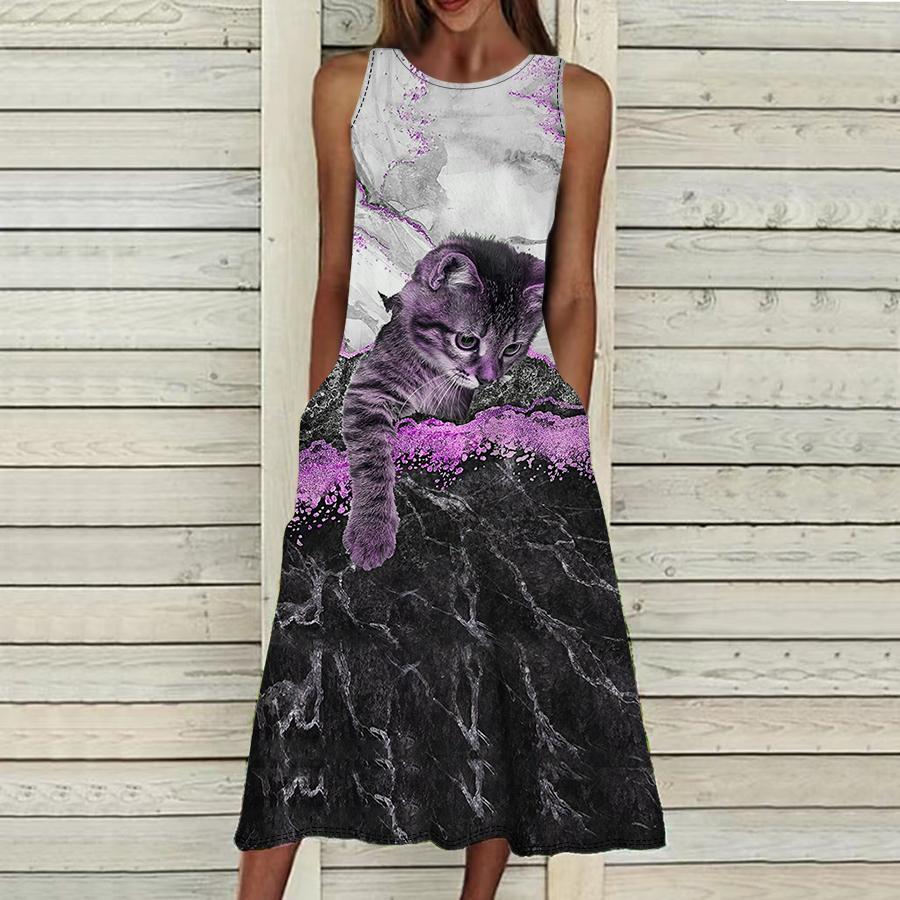 Летнее модное сексуальное платье без рукавов — фото 6