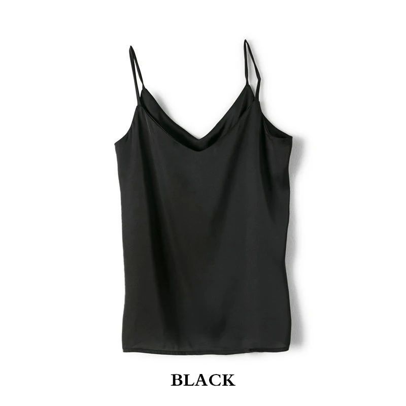 Smooth Suspender Solid Color Base Shirt Glossy Sling Pure Color Base Shirt