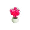 Artificial Green Plant Small Bonsai With Injection Molded Plastic Flowers For Desk Decor