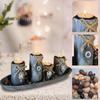 Wooden Candle Holders Centerpieces for Living Room Coffee Table Decorations,Farmhouse Table Decor Tealight Candles Holders with Rustic
