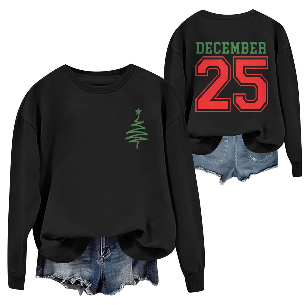 Christmas T-Shirts And Sweatshirts, Women'S Sweatshirts, Long-Sleeved Pullover Sweatshirts, Women'S Long-Sleeved Tops