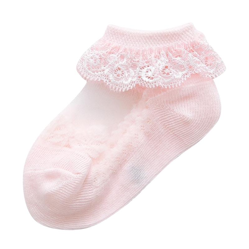 

Lace Socks for Baby Toddler Girls Princess Mesh Socks Sweet Lace Hose Socks 0-4Y Child Photo Props Summer Thin Stockings S рожевий
