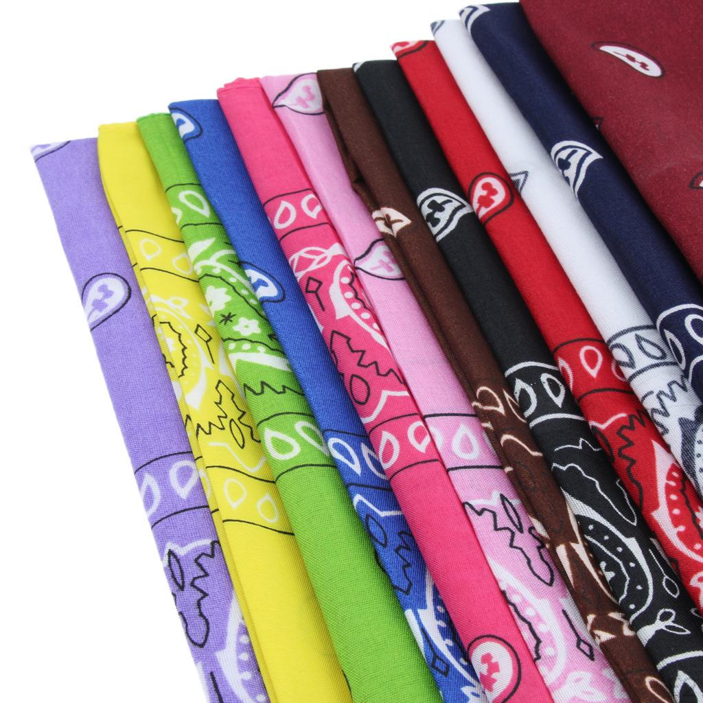 12x Unisex Paisley Bandana Mens Mixed Bandanas Polyester Material