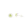 Round Peridot Gemstone 925 Sterling Silver Jewelry Zircon Stud Earrings For Her CZE-8-8